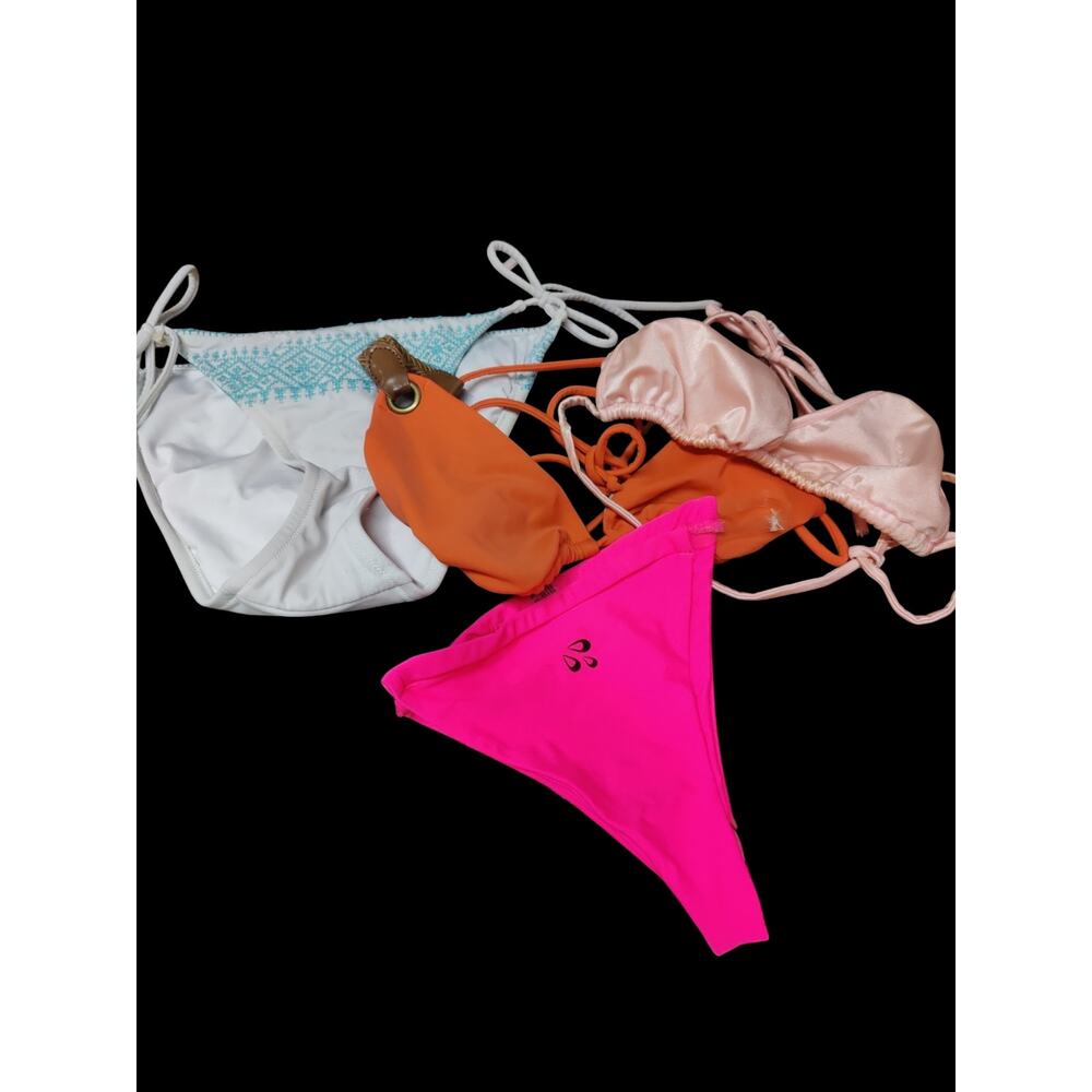 Bundle mix and match bathing suit tops and bottoms with giraffe design cover up